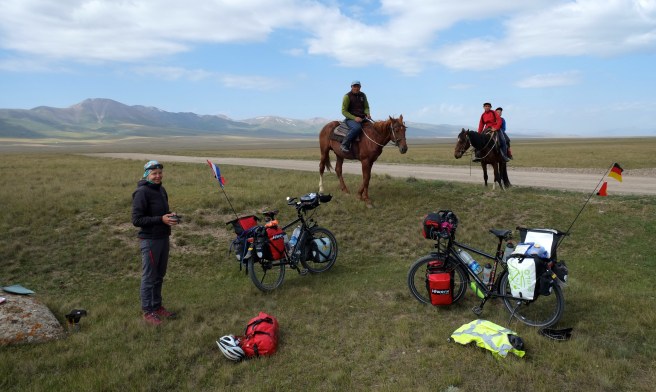 A coffee break and curious herders