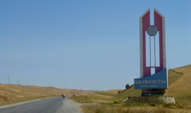 Entering the province of Osh with 'beautiful' Soviet architecture