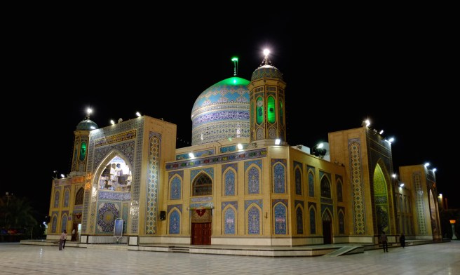 And the mosque at night