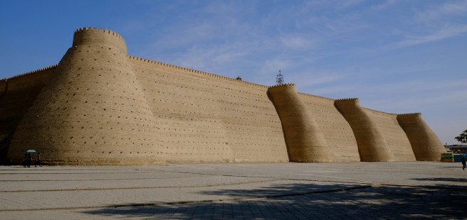 The massive walls of the Bukhara fortress Ark