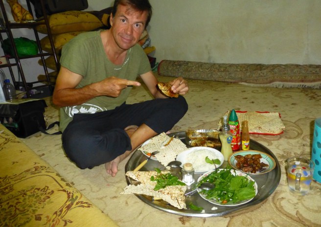 Dinner with fish at a family's house