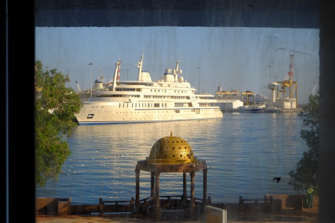 A room with a view - this is Sheik Quaboos' private yacht