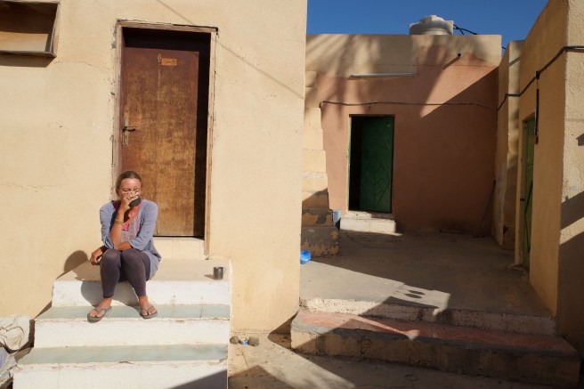 Enjoying a cuppa in the sun