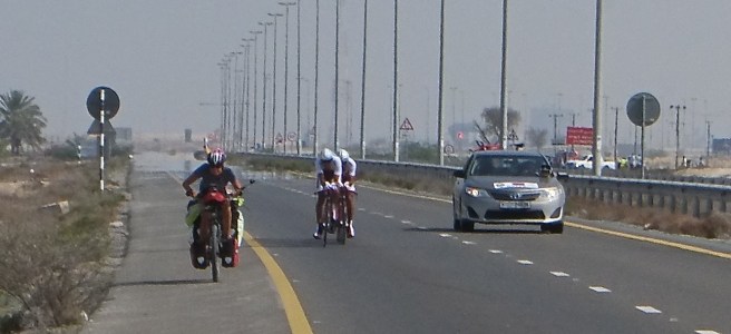 A bike race happened to take place on the road we cycled