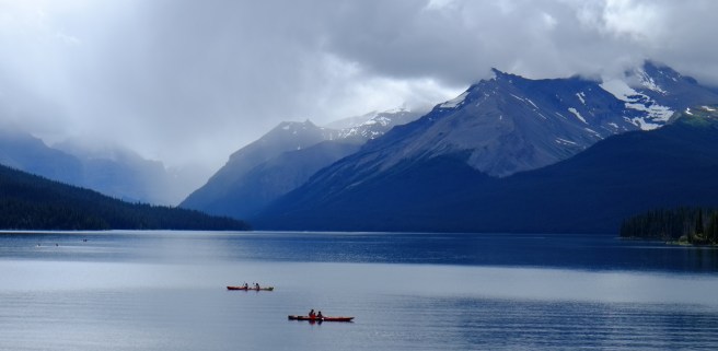 The Germans in their canoes