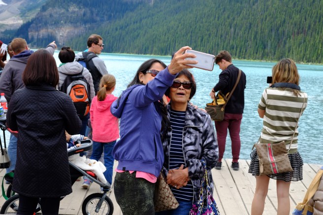 ...and busy Lake Louise